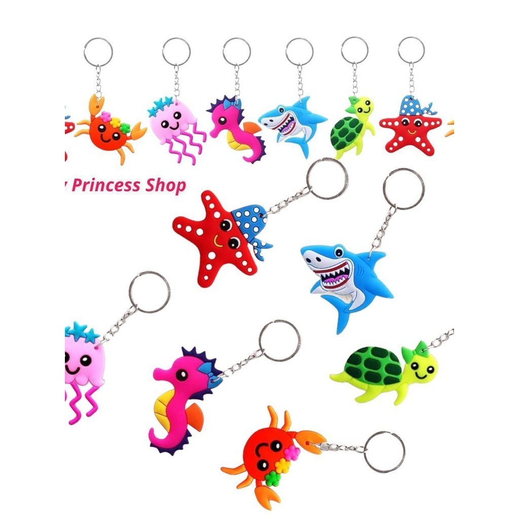 12pcs UNder the Sea Theme Ocean Creatures Keychain Underwater Birthday ...