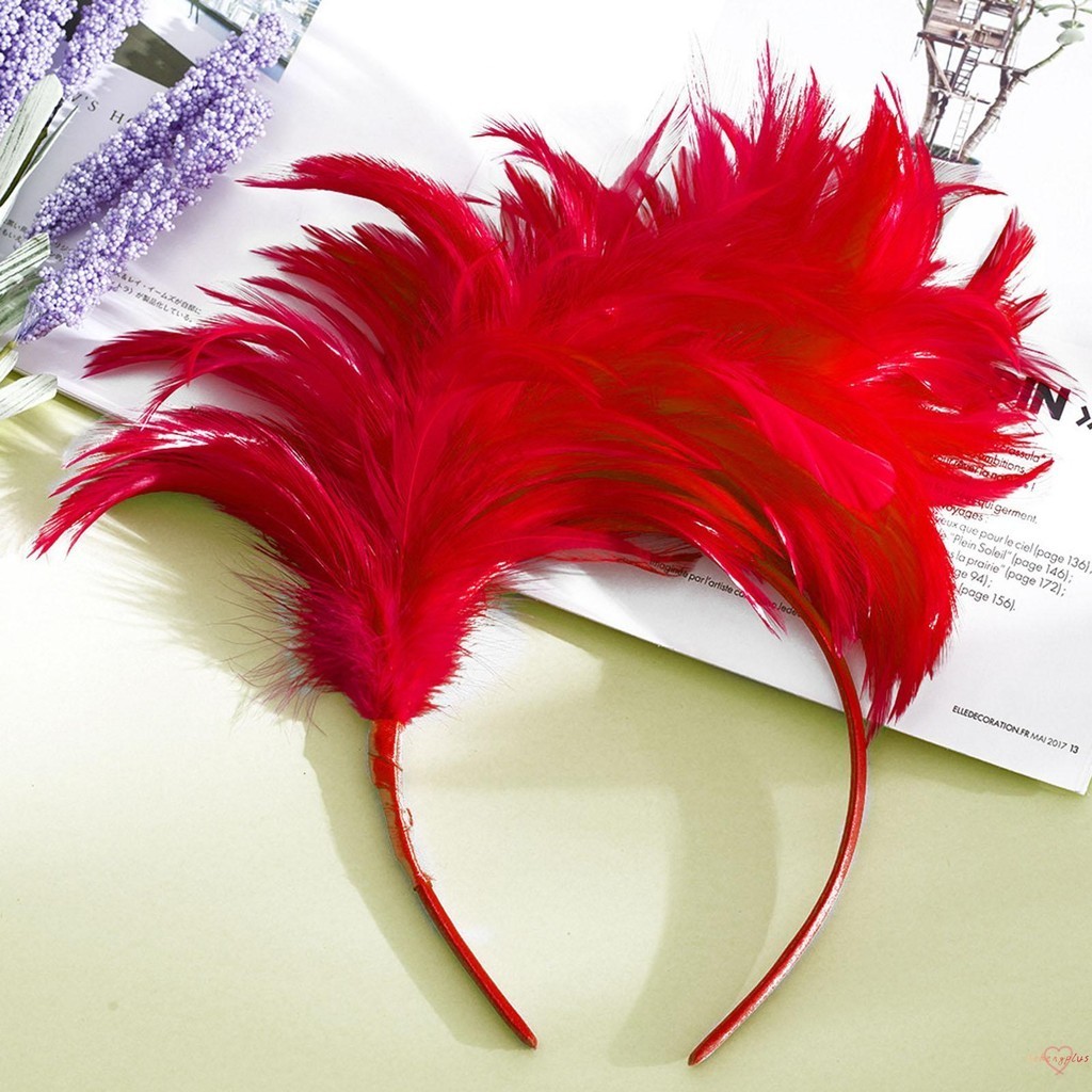 Women's Feather Fascinator Headband Feather Hair Bands Colorful ...