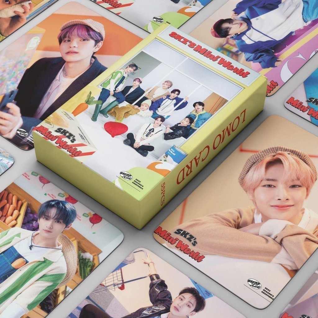 Cartes Lomo 5.5x8.5cm 55 Cartes Photos Stray Kids Time Out - Collection Album LOMO - Mini Photos Pour Fans - Non Répétitives Cartes Stray Kids
