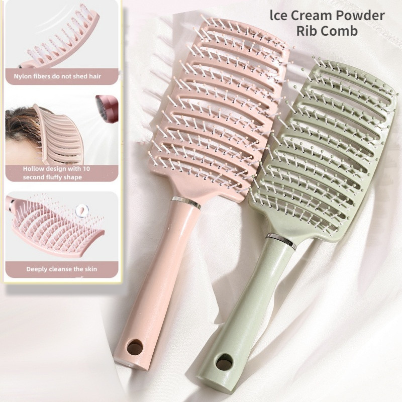 Rib Comb Anti-static 110 Teeth Tangle-free Scalp Massage Brush Long ...
