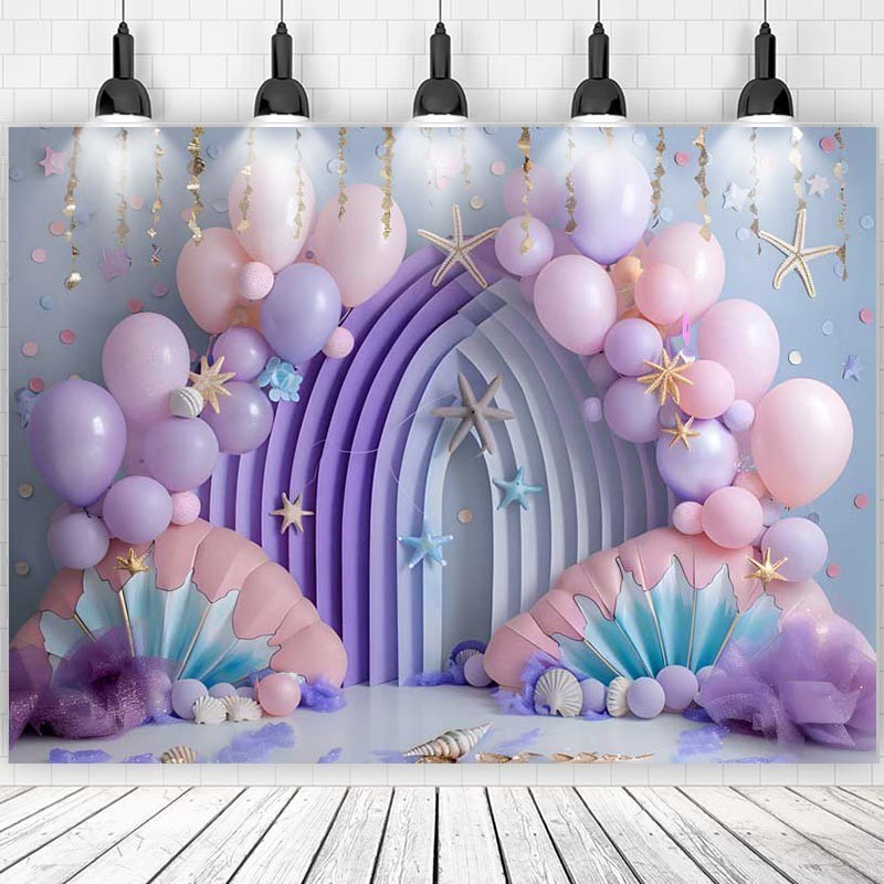 Princess Mermaid Under the Sea Birthday Backdrop Photography Baby ...