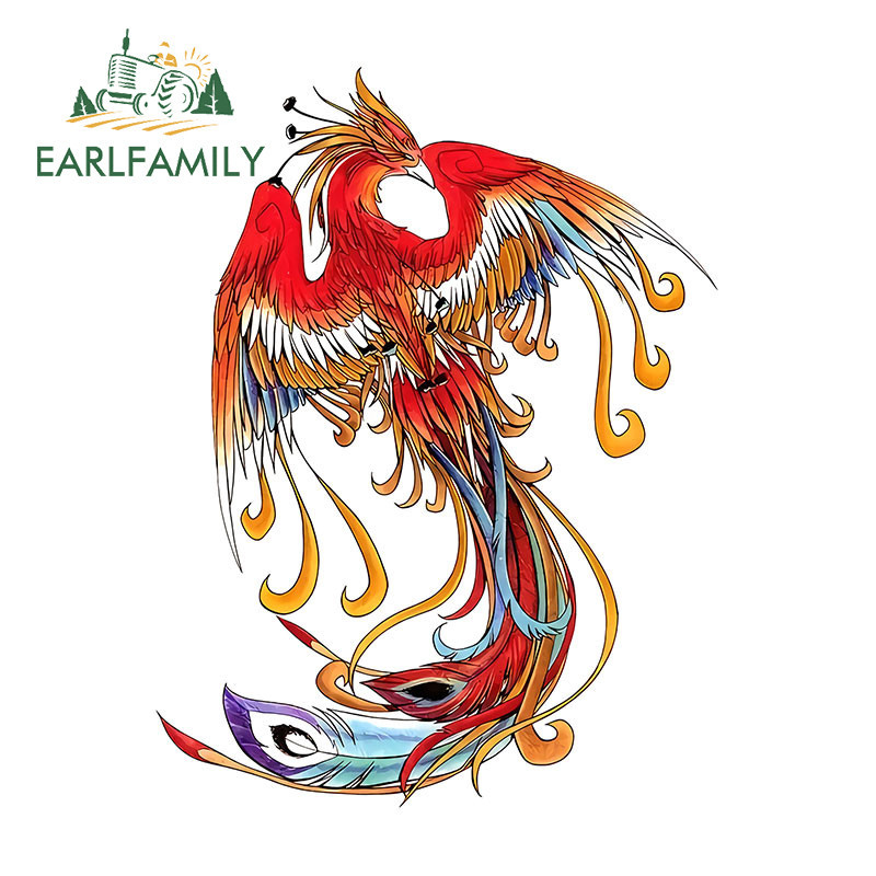 EARLFAMILY 13cm x 9.9cm Fire Phoenix Immortal Bird Car Sticker Funny ...