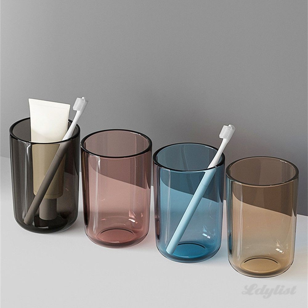 Plastic Transparent Mouthwash Cup Couple Washing Cup Toothbrush Cup ...