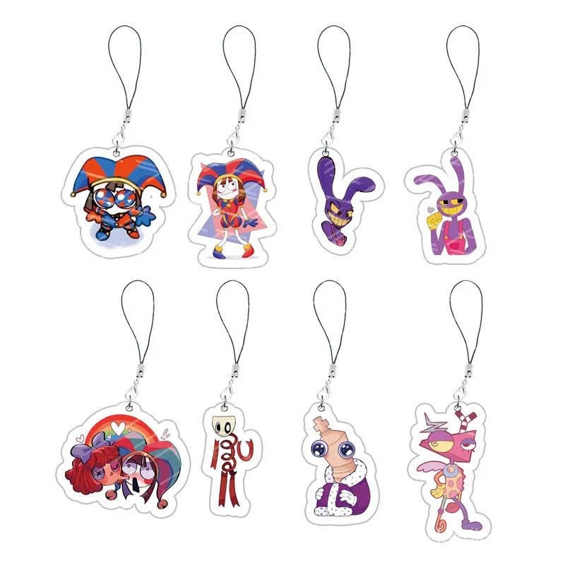 Acrylic The Amazing Digital Circus Phone Chain Accessories Pomni Jax ...