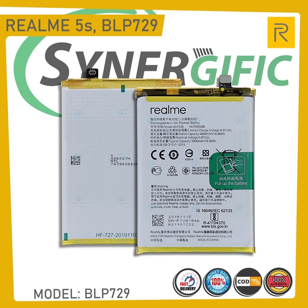 Original Realme 5s Battery, High Quality Battery. Model: BLP729 ...