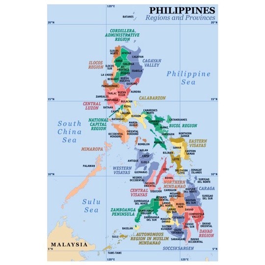 Laminated Mapa Ng Pilipinas Chart A4 Size Educational Wall Chart Philippine Map Chart For K 2362