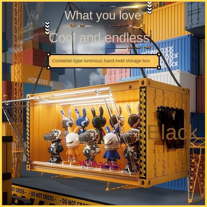 Toy Display Cabinet Container with LED Light Storage Box design Storage ...