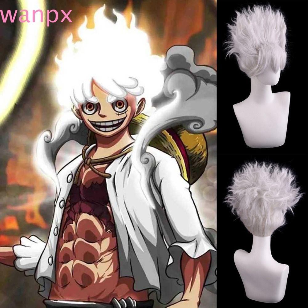 WANPX Nika Luffy Cosplay Wig, Straw Hat Boy Luffy Gear 5 Monkey D Luffy ...