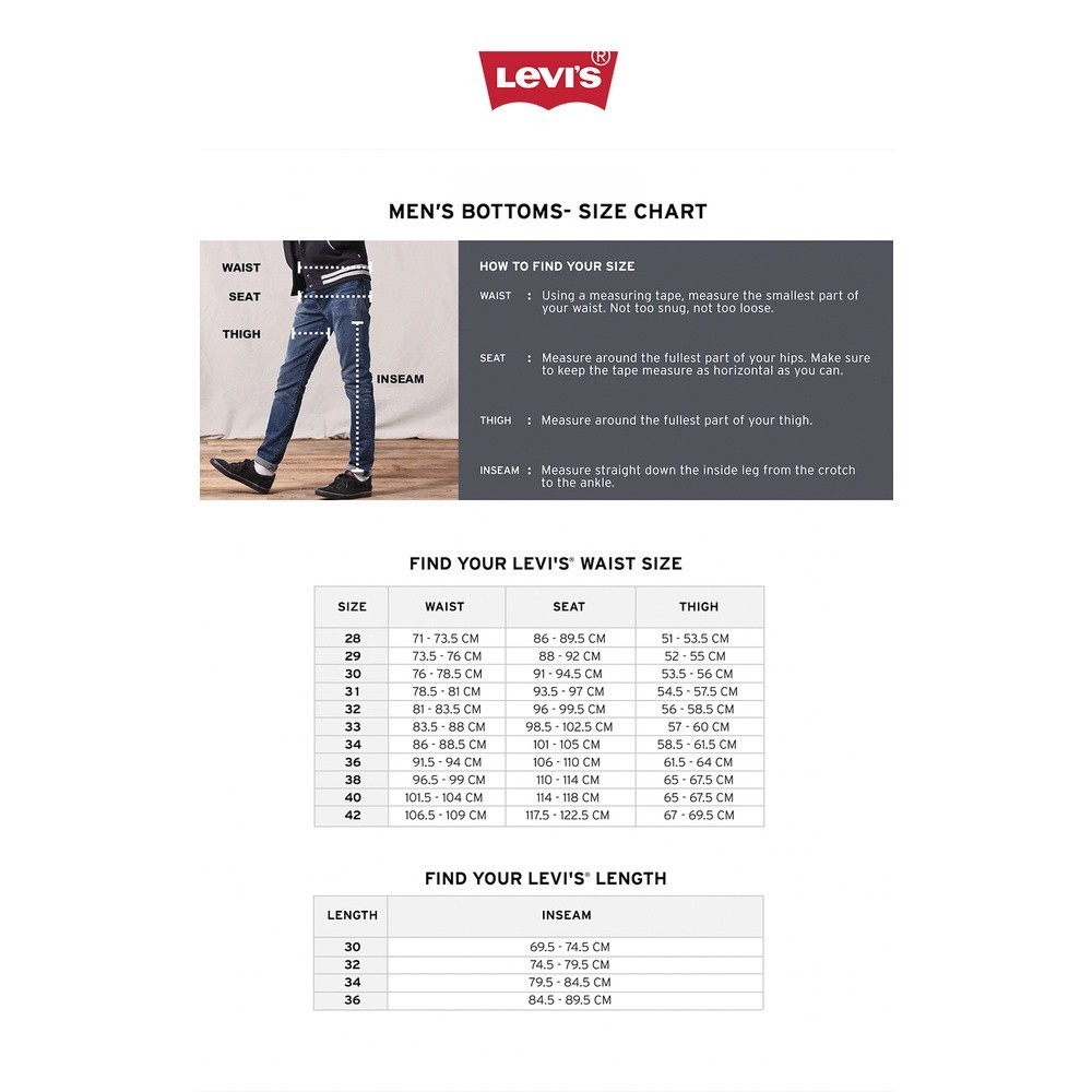 Levis 501 sizing guide deals