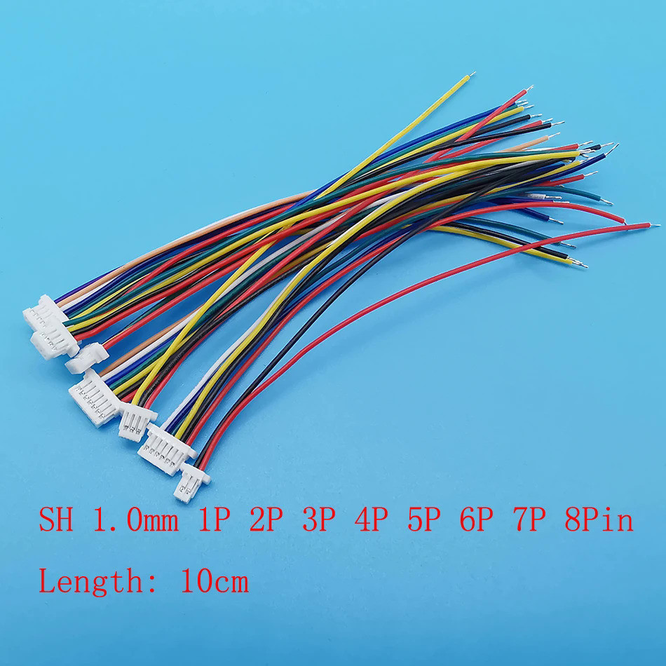 5Pcs JST SH 1.0mm 1.0 Female Single Plug Wire Cable Connector Length ...