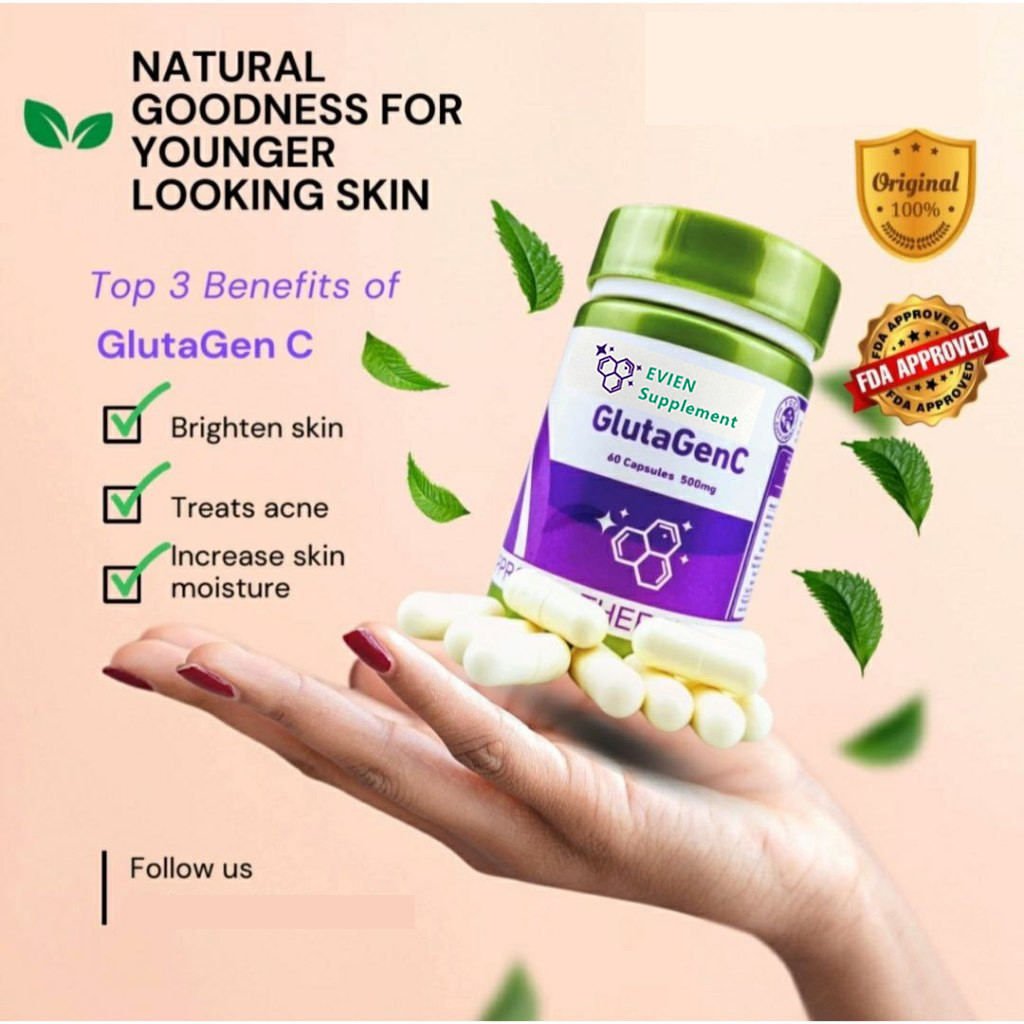 Glutagenc Whitening Capsule Glutagen C Glutathione Supplement 500mg 60 Capsules Daily Beauty 1060