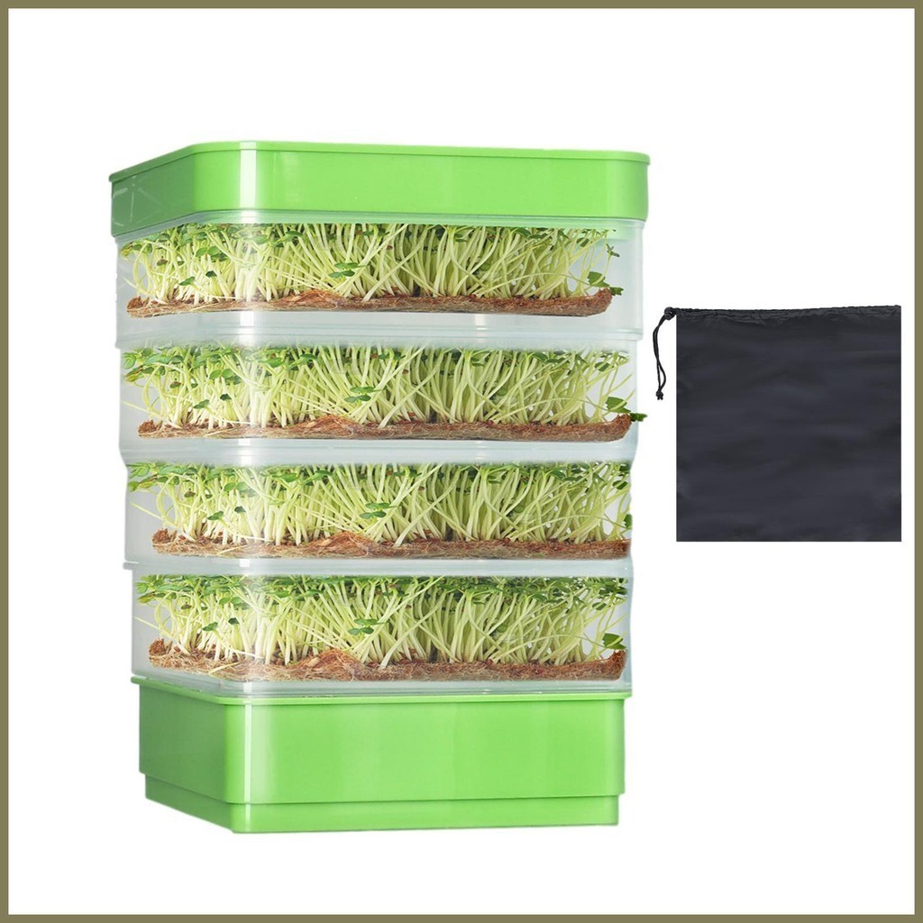 Tray Sprouter Sprouting Kit Bean Growth Germination Trays Wheatgrass ...
