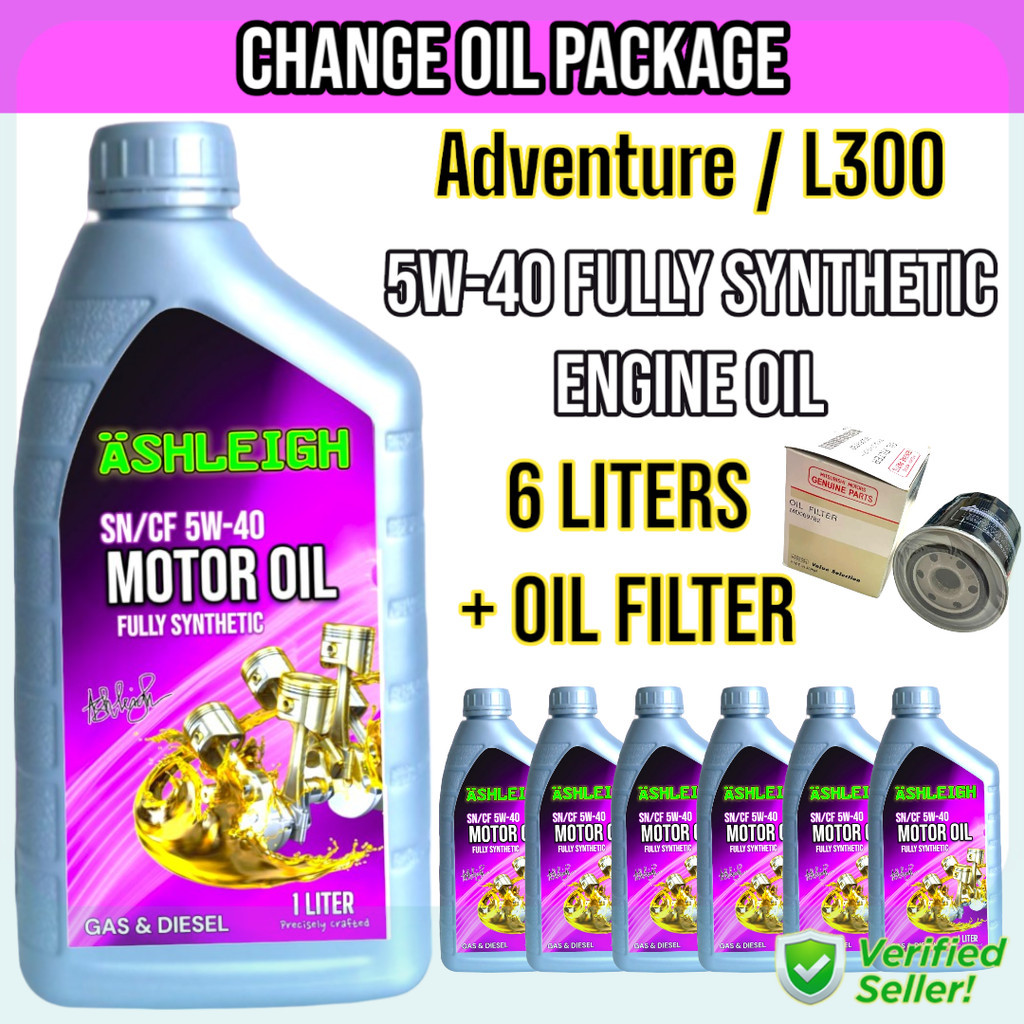 5w-40 Fully Synthetic Engine Oil 6L with Oil Filter Mitsubishi ...