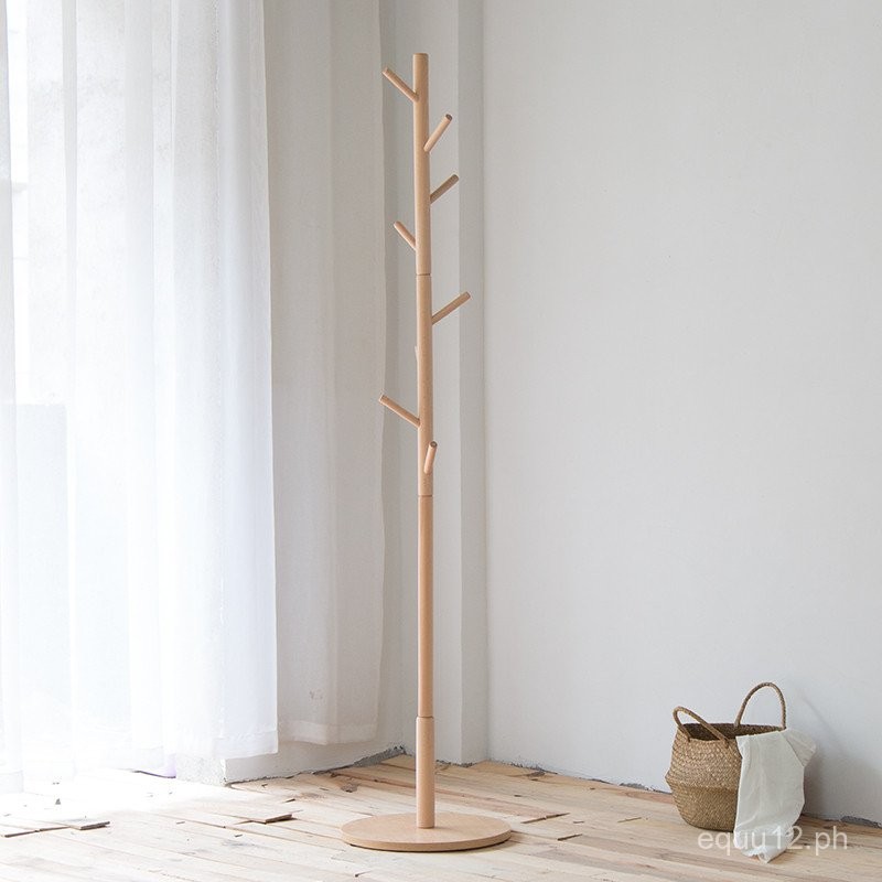 Nordic Solid Wood Clothes Rack Simple Floor-standing Wooden Coat Rack ...