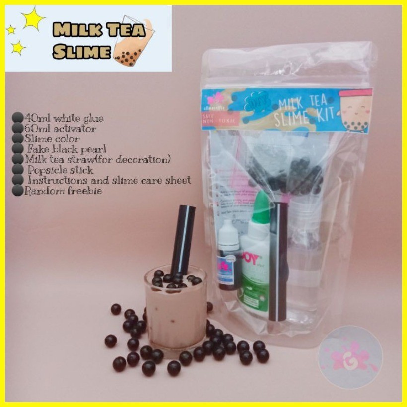 ♞Milk Tea Cute Boba Slime Kit DIY Slime Party Giveaways Loot Bags ...