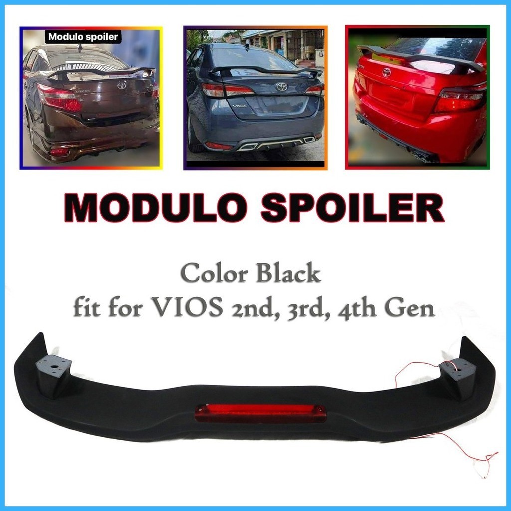 ♨ ☇ Universal Modulo Spoiler Toyota Vios Gen2 Gen3 Gen4 Trunk Spoiler w ...