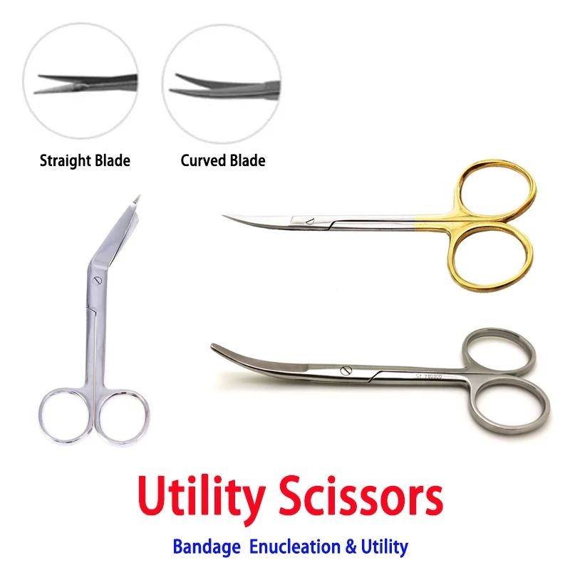 Golded Coated Ring Scissors Enucleation Dental Tools Dentistry ...