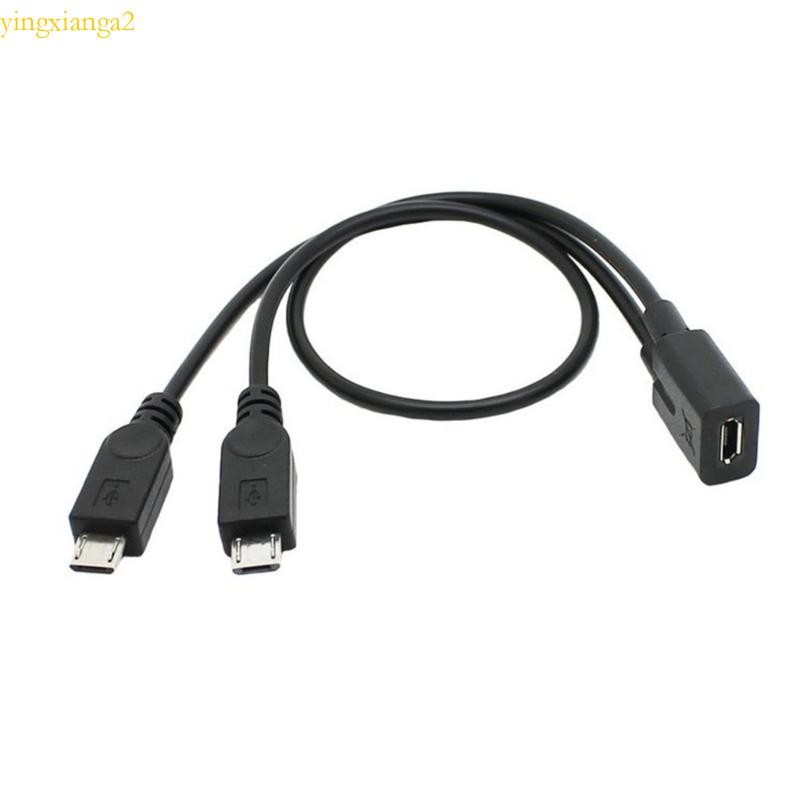 yin Micro USB Female to 2 Micro USB Male Splitter Cable Extension Wire ...