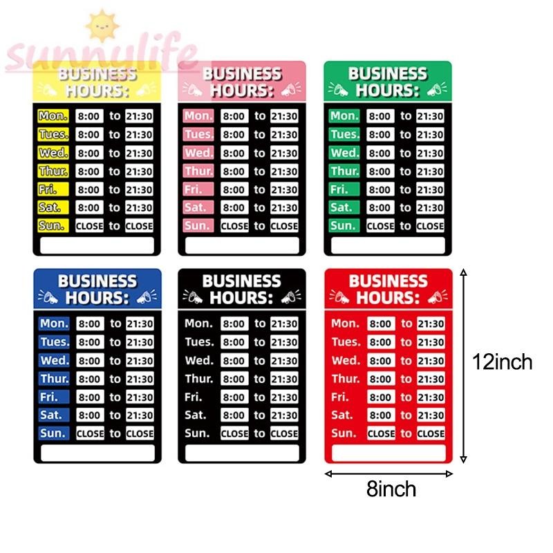 Business Hours Signage Ideal for Restaurants Shops and Offices Erase ...