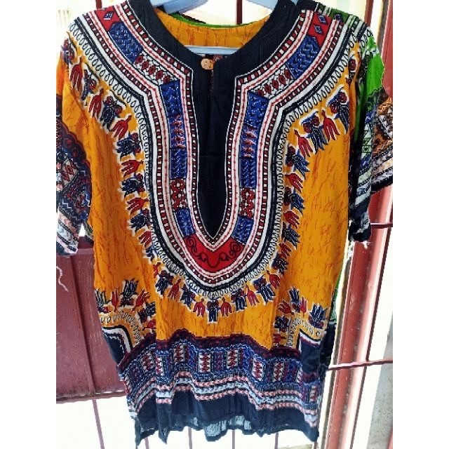 Indian Colored Dashiki Shirt/Batik/Bohemian/Boho/Ethnic | Shopee ...