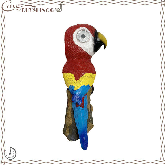 Solar Powered Garden Parrot Light – 45cm Resin Bird Statue With Metal Stake, Red, Auto On/Off, Weatherproof For Lawn, Patio, Pathway