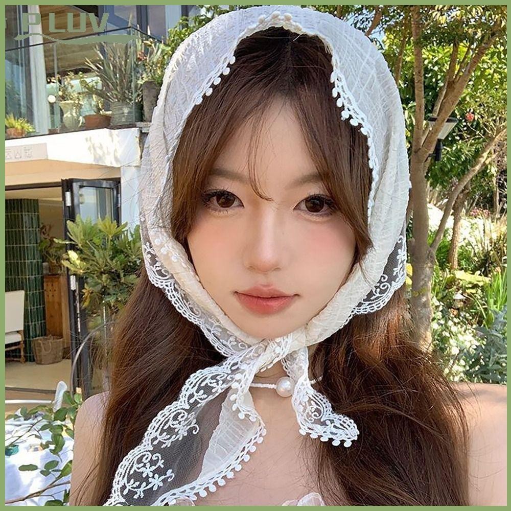 PLUVII Headband Towel, Lace French Pastoral Style Headscarf, Fashion ...