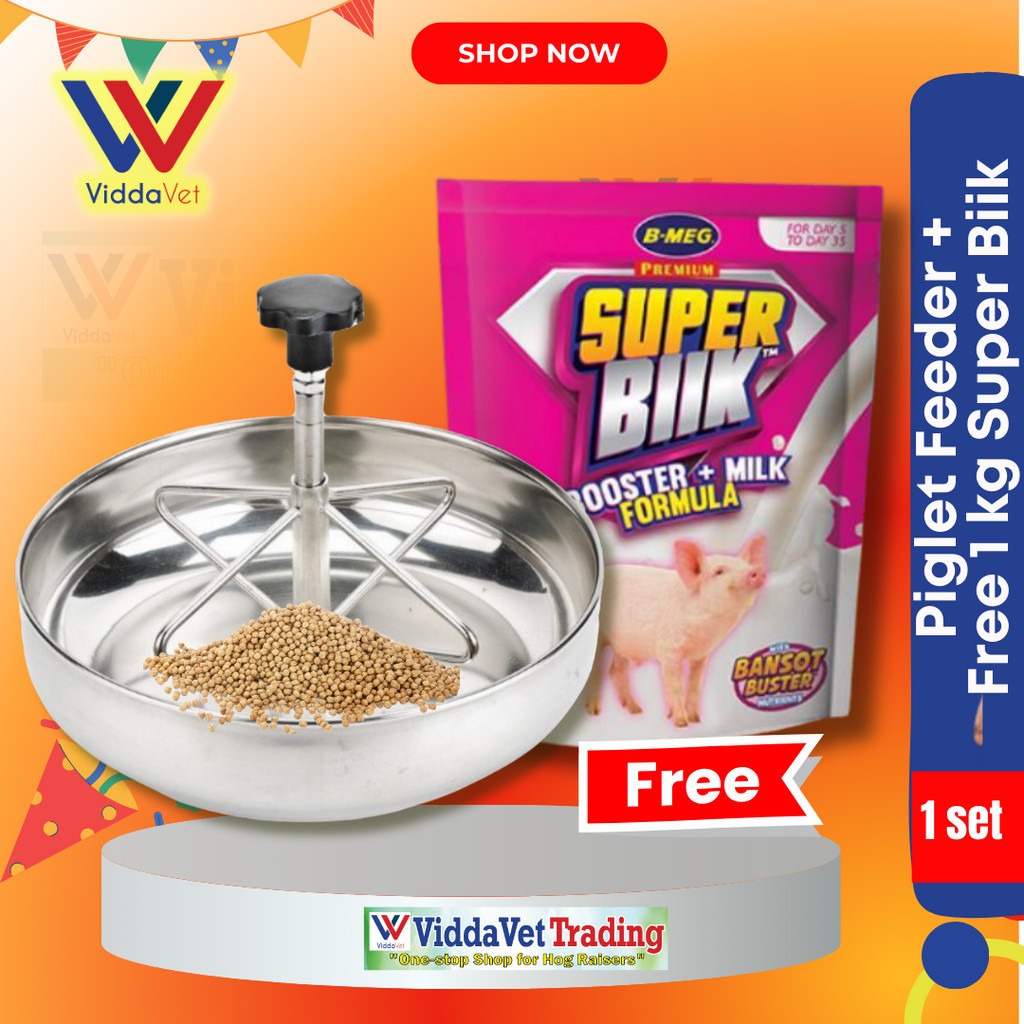 Viddavet stainless steel pig feeder + B Meg Super Biik Booster Milk 1 ...