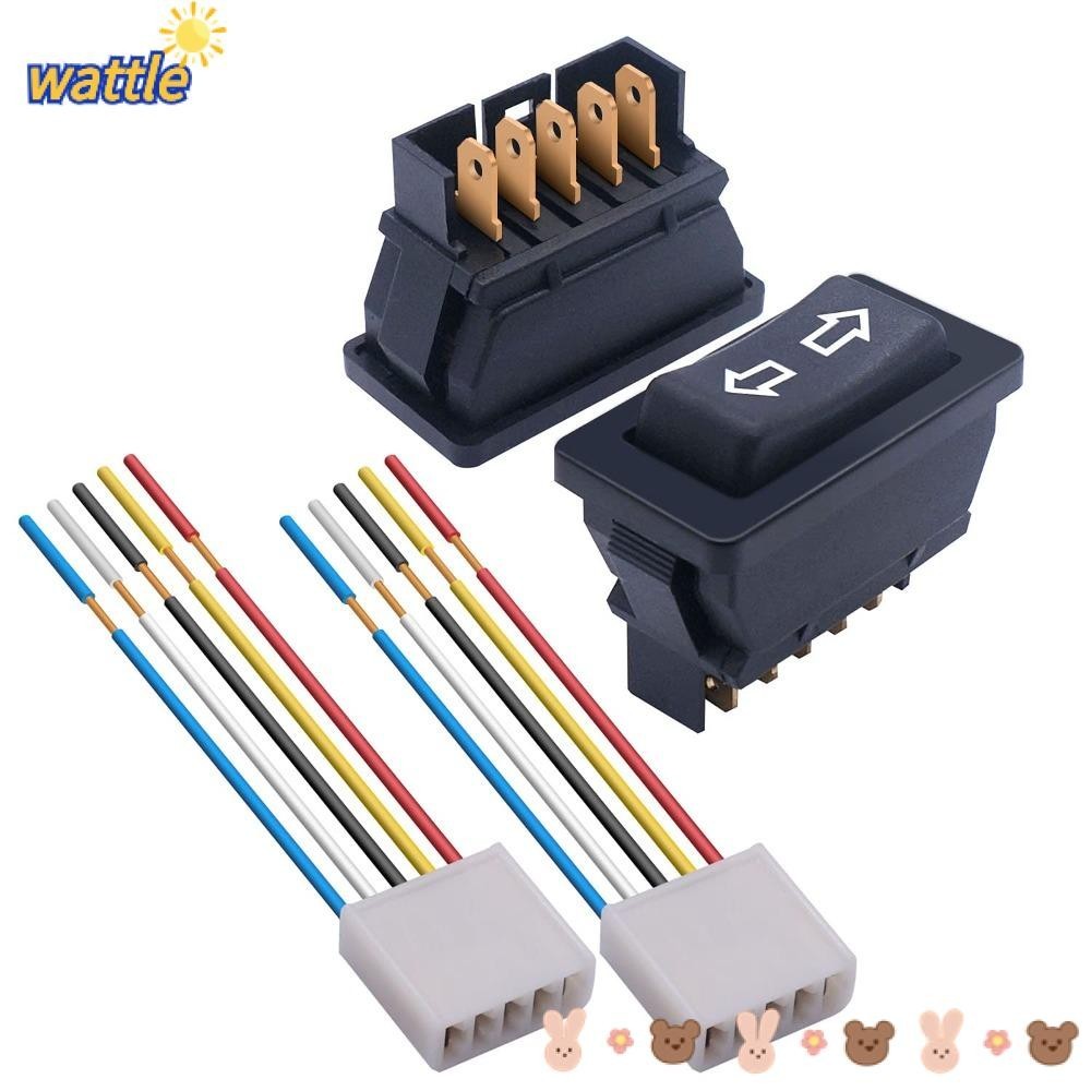 WATTLE 2Pcs Power Window Switch, 5 Pin with Wiring Harness Car Window
