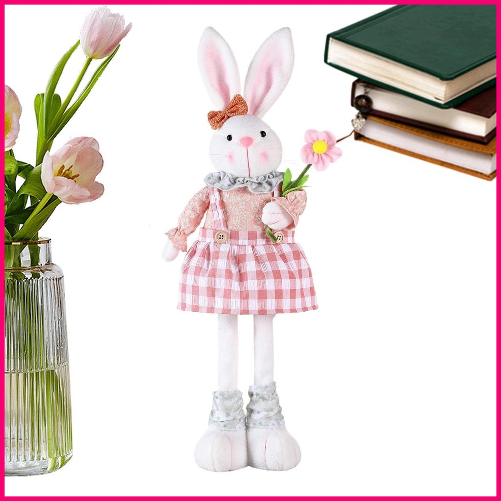 Easter Bunny Decorations Retractable Legs Standing Rabbit Stuffed 16.1 ...