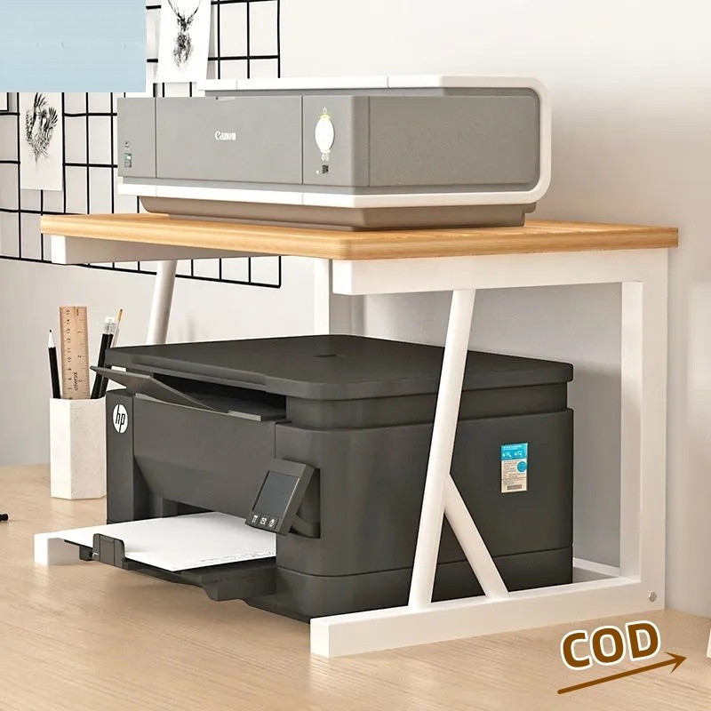 Double-Layer Desktop Printer Rack - Compact Multifunctional Office Desk ...