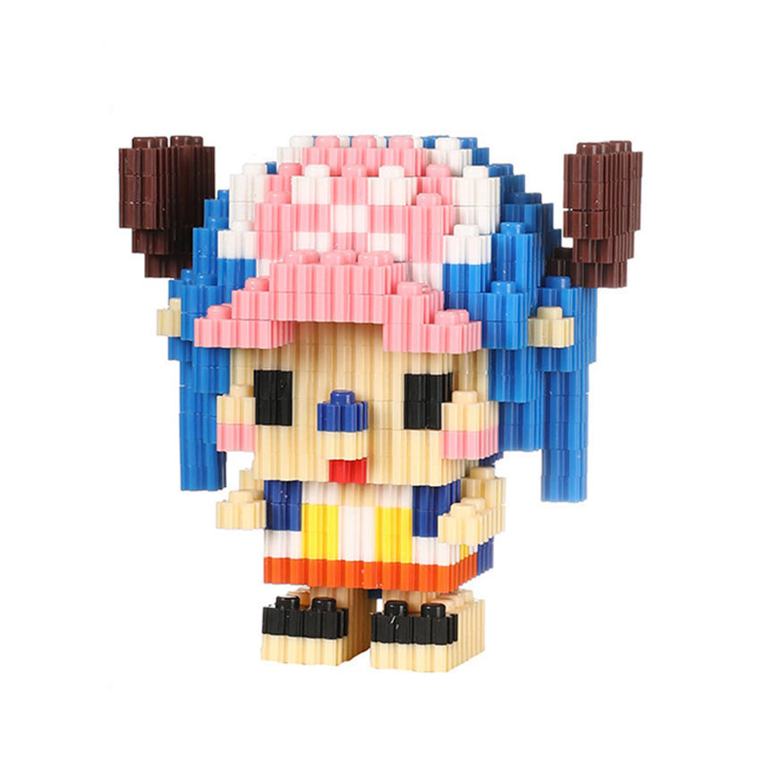 Anime One Piece Luffy Toys Cute Block Mini Character Building Block ...