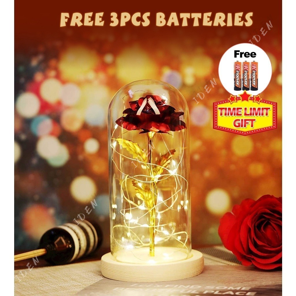 Led light rose Artificial flower Xmas decor Christmas Valentines gift