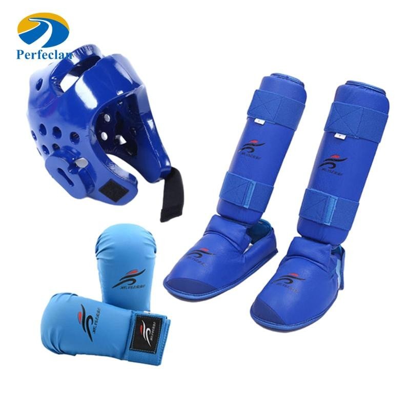 Perfeclan Taekwondo Sparring Gear Set with Shin Guards Footgear for
