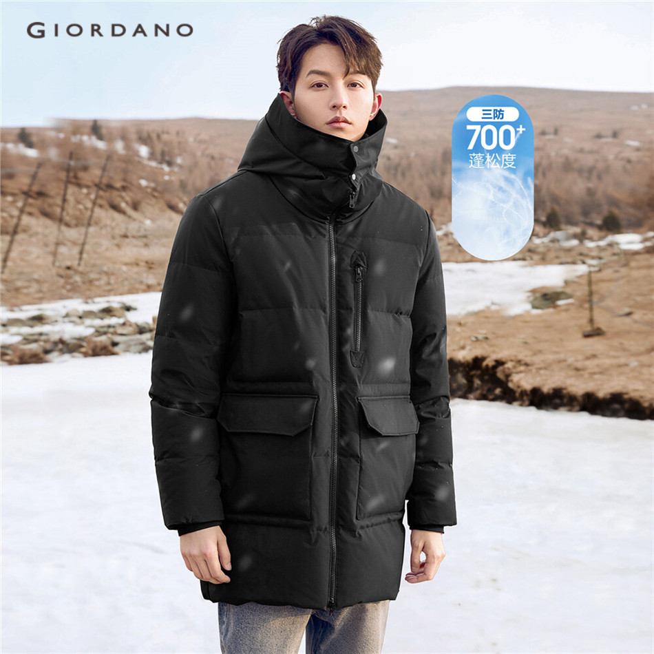 GIORDANO MEN Big pockets long duck down jacket 01073717 Shopee Philippines