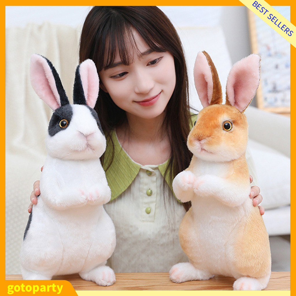 GOTO Rabbit Plush Toy Lovely Squatting/Sitting Position Bunny Doll ...