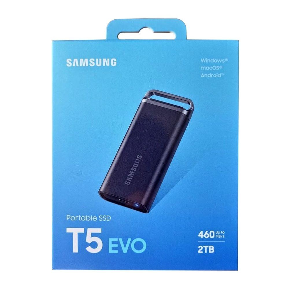 Samsung T5 EVO 2TB USB 3.2 Portable SSD (Black) MU-PH2T0S - for PC, Mac ...