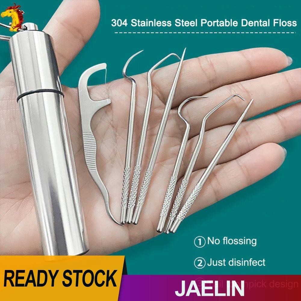 Dengmore Stainless Steel Toothpicks Kit, Teeth Cleaning Tools, Reusable