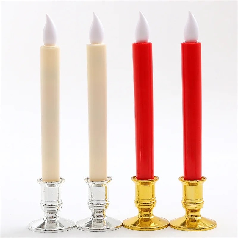 Flameless led taper candles lights battery operated candlesticks with