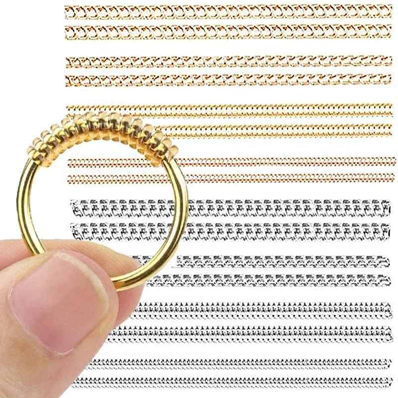 [Wholesale] Elastic Soft Spiral Ring Sizer Practical Gold Transparent ...