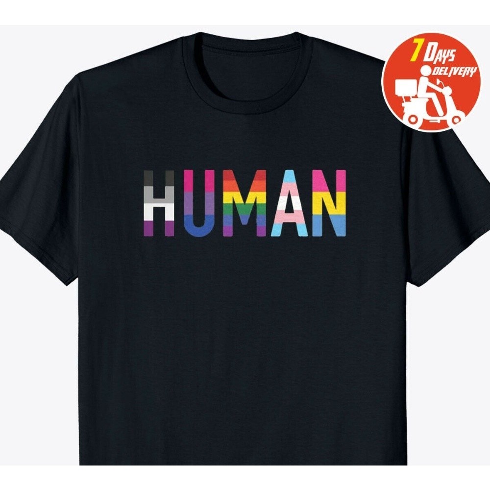 Human Flag Printed T Shirt Lgbt Gay Pride Month Transgender Plus Saiz For Men Shopee Philippines 8203