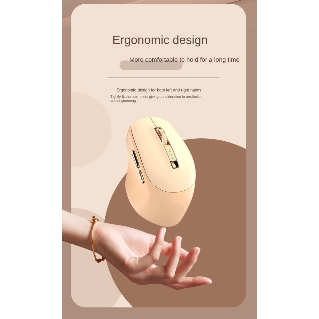 Bluetooth Three-mode Mouse with Power Display Rechargeable Computer ...