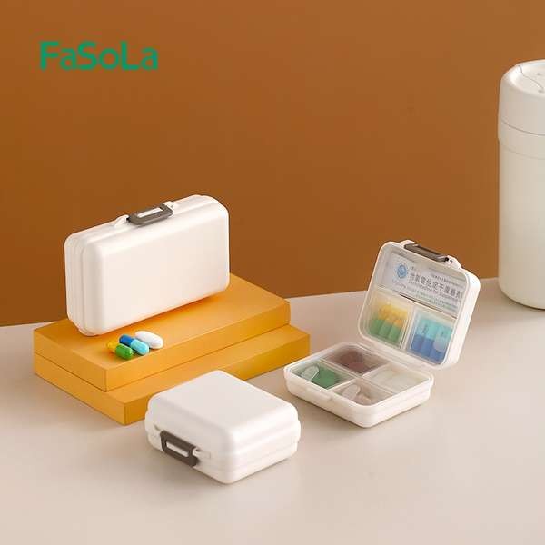 Fasola Portable Sub-Packing Pill Box Seven Days a Week Sealed Moisture ...