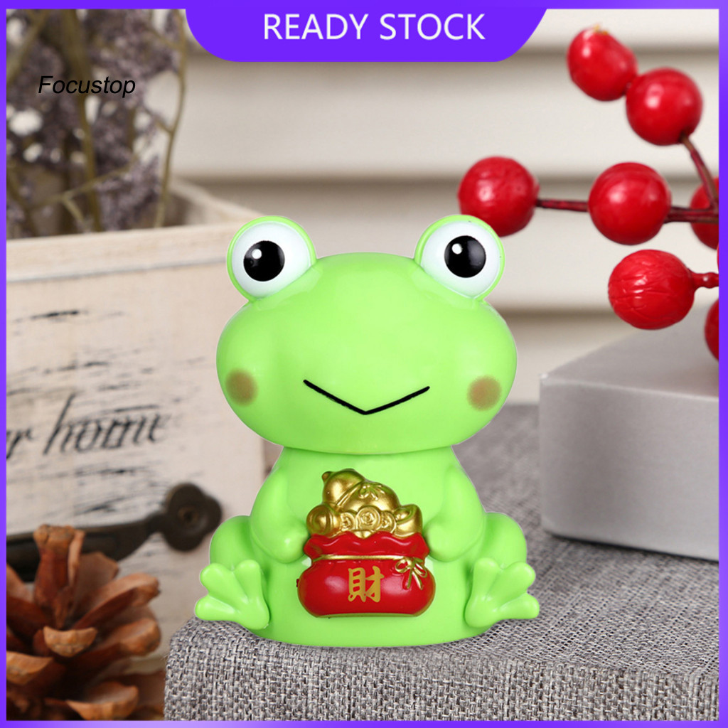 FOCUS Fun Solar Frog Ornament Cute Dashboard Decoration Southeast Lucky ...
