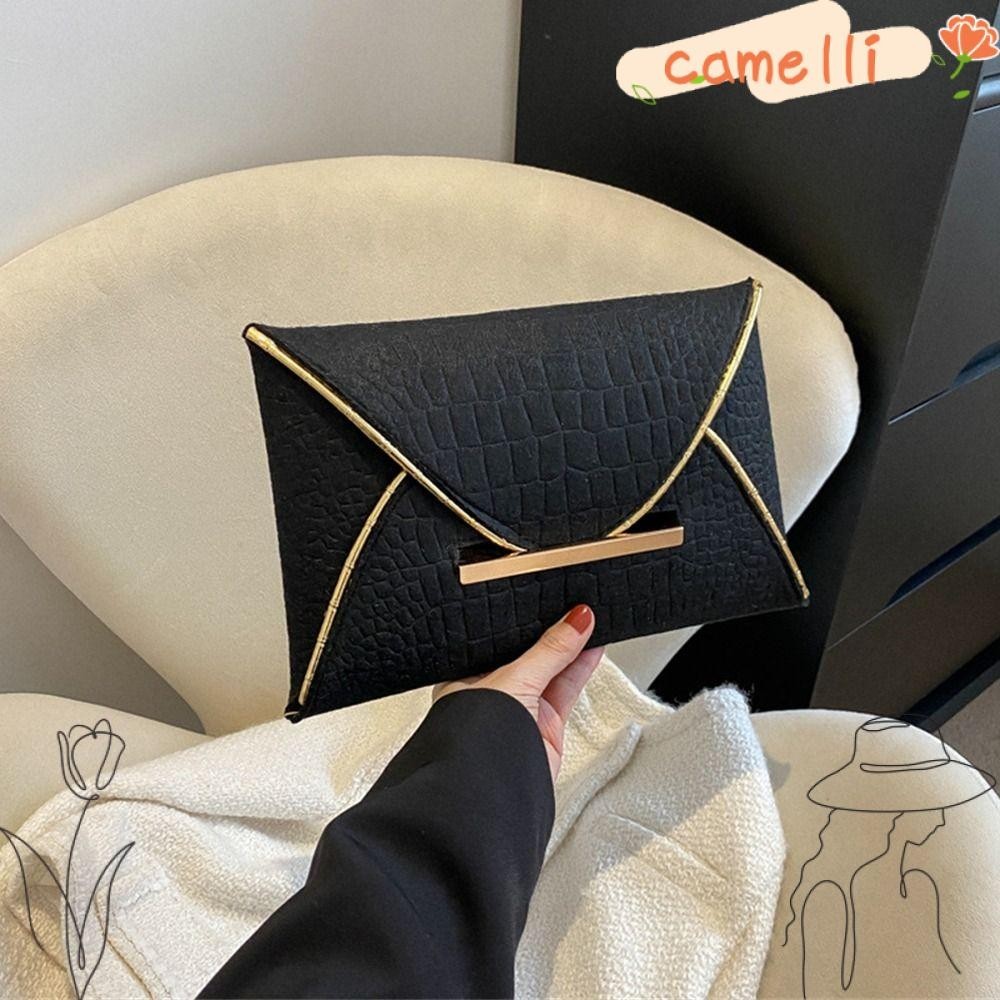 CAMELLI Clutch Bag, PU Leather Business Envelope Bags, Casual