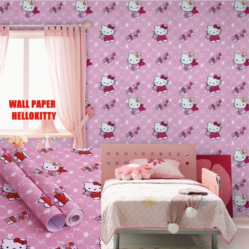 Aceking Wallpaper Y6 Abstract Hello Kitty Design Wallpaper PVC Self ...