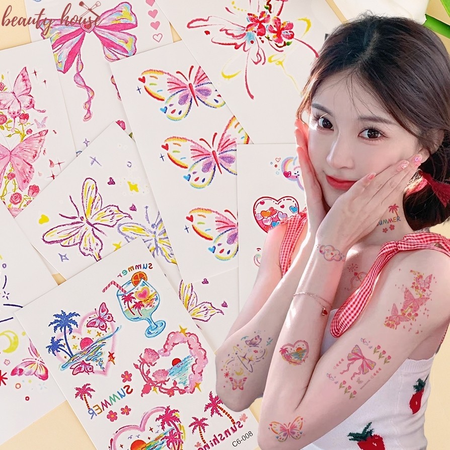 DIY Facial Decal - Butterfly Tattoo Sticker - Body Temporary Tattoos ...
