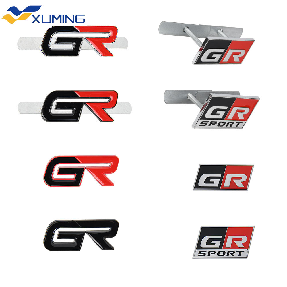 XM-Car Front Hood Grille & Rear Trunk Stickers GR Sport Emblem Metal 3D ...