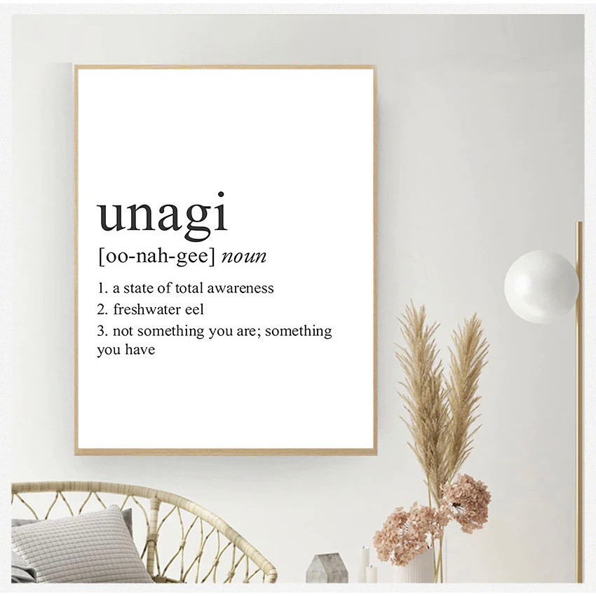 Poster , Unagi Dictionary Typography Wall Art Canvas Painting Picture ...