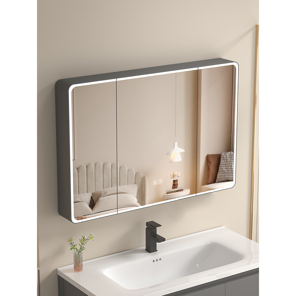 Smart Bathroom Mirror Cabinet Freestanding Wall-Mounted Bathroom Mirror ...