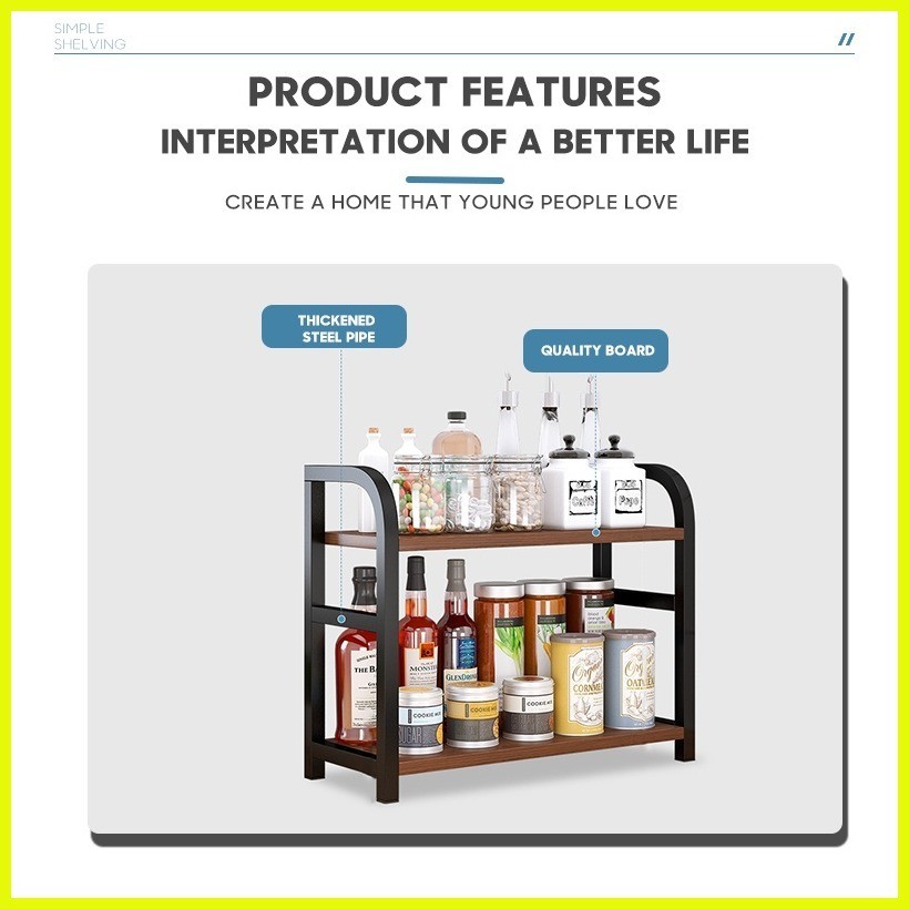 【hot sale】 YOICE 2/3 Layer Spice Rack Kitchen Oil Salt Sauce Vinegar ...